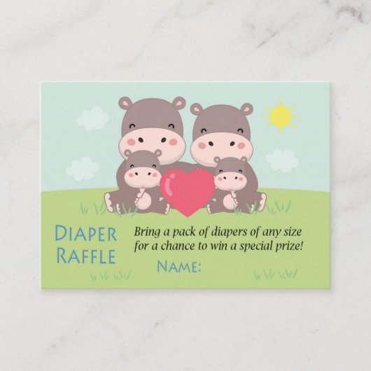 Carte De Placement Billets de rabat Hippo Diaper (Devant)