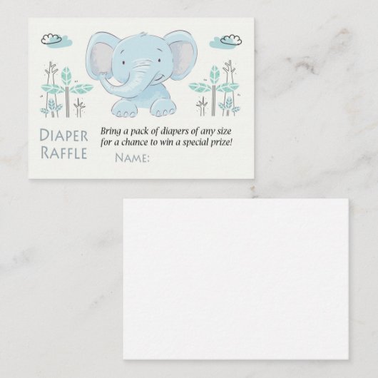 Carte De Placement Billets de roussettes Blue éléphant (Devant / Derrière)