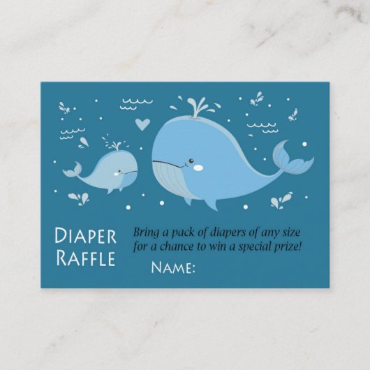 Carte De Placement Billets de roussettes Blue Whale Diaper (Devant)