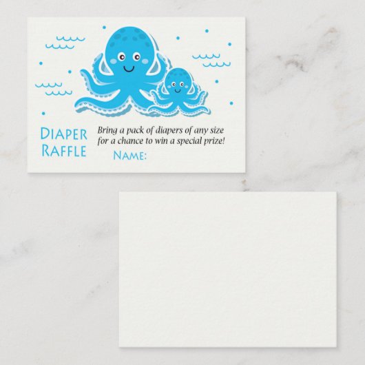 Carte De Placement Billets de rousseur bleu octopus (Devant / Derrière)