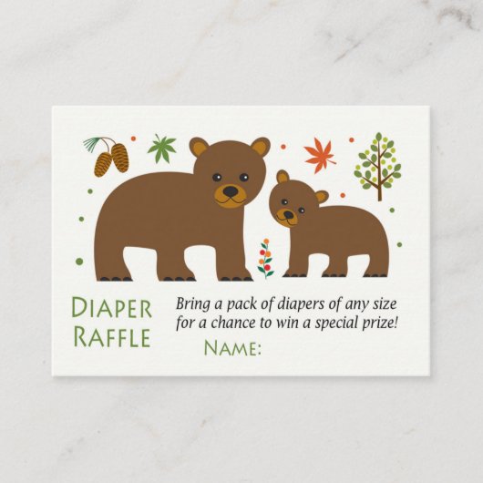 Carte De Placement Billets de rousseur de couches d'ours (Devant)