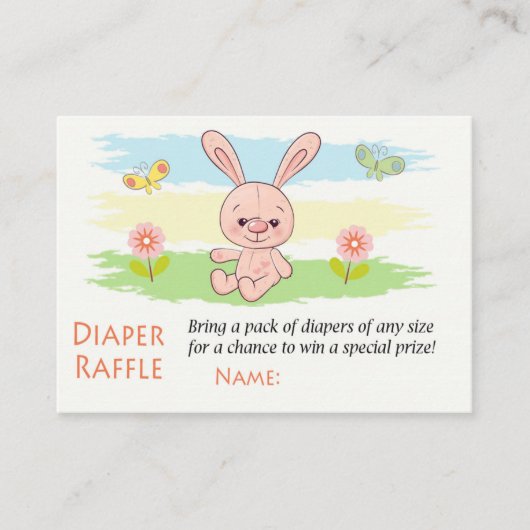 Carte De Placement Billets de rousseur de lapin rose (Devant)