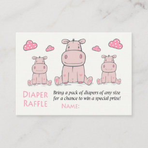 Carte De Placement Billets de tombola de couche Rose Hippo