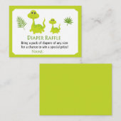 Carte De Placement Billets Dinosaure Dineuse Vert (Devant / Derrière)