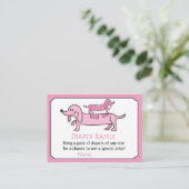 Carte De Placement Billets rose Dachshund Diaper Raffle (Debout devant)