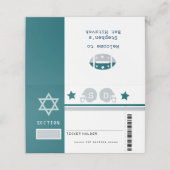 Carte De Placement Billetterie Green Grey Bat mitzvah Siège (Extérieur déplié)