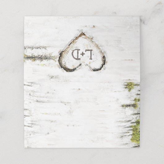 Carte De Placement Birch Tree Rustic Mariage (Extérieur déplié)