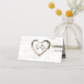 Carte De Placement Birch Tree Rustic Mariage (Dos)