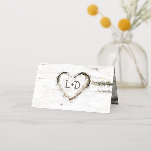 Carte De Placement Birch Tree Rustic Mariage (Dos)