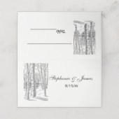 Carte De Placement Birch Trees en Noël d'hiver Noël Noël Noël (Extérieur déplié)