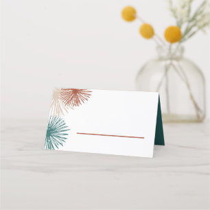 Carte De Placement Bisque Abstrait noir Turquoise clair moderne en cu