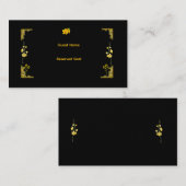 Carte De Placement Black and Gold Wedding Place Card (Devant / Derrière)
