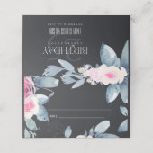 CARTE DE PLACEMENT BLACK DOUX BLEU BLEU FLORAL 25E TOUT ÂGE ANNIVERSA (Extérieur déplié)