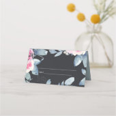 CARTE DE PLACEMENT BLACK DOUX BLEU BLEU FLORAL 25E TOUT ÂGE ANNIVERSA (Devant)