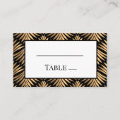 Carte De Placement Black Gold Art Déco Gatsby Mariage Elegant Party (Devant)