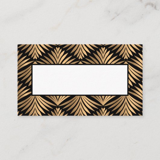 Carte De Placement Black Gold Art Déco Gatsby Mariage Elegant Party (Devant)