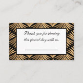 Carte De Placement Black Gold Art Déco Gatsby Mariage Merci (Devant)