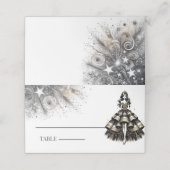 Carte De Placement Black & Gold Quinceañera (Extérieur déplié)