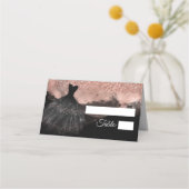 Carte De Placement Black & Rose Gold Princess Quinceañera (Devant)