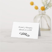 Carte De Placement Black White Swirl Flourdir Formel traditionnel (Dos)