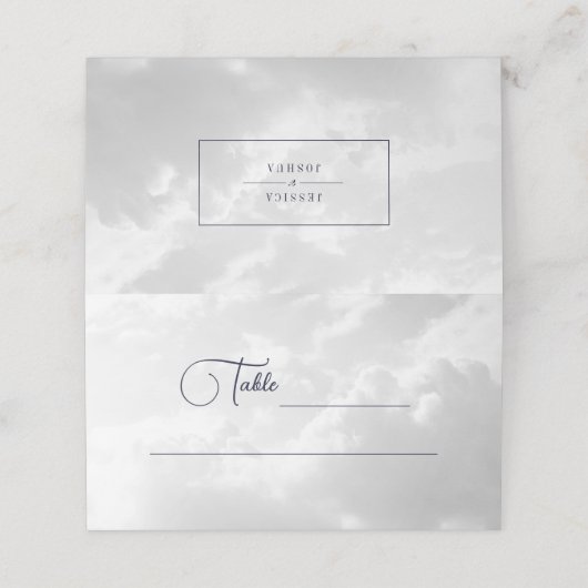 Carte De Placement Blanc Céleste Nuages Magique (Extérieur déplié)