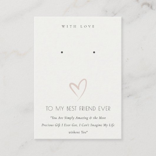 CARTE DE PLACEMENT BLANC COEUR MEILLEUR AMI CADEAU ÉCRAN (Devant)