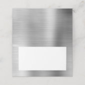 Carte De Placement Blanc et argent Faux Feuille (Extérieur déplié)