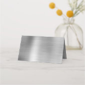 Carte De Placement Blanc et argent Faux Feuille (Dos)