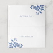Carte De Placement Blanc et bleu | Mariage floral (Extérieur déplié)