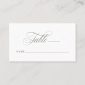 Carte De Placement Blanc et vert Sage | Appartement Mariage classique (Devant)