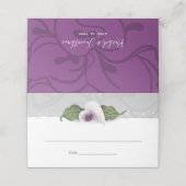 Carte De Placement Blanc et violet Calla Lily Mariage Élégant floral (Extérieur déplié)