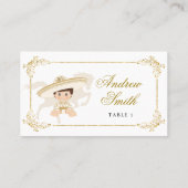 Carte De Placement Blanc Gold Mexicain Boy Baptême 1er anniversaire (Dos)