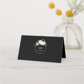 Carte De Placement Blanc Magnolia Gold Black Mariage Numéro de table (Dos)