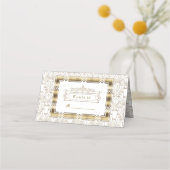 Carte De Placement Blanc noir Art déco Gatsby 1920 Style Mariage (Dos)