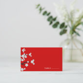 Carte De Placement Blanc Zen Sakura Cerry Blossoms Mariage d'Asie Rou (Debout devant)