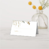 Carte De Placement BLANCHE | Aquarelle Imitation Gold Foliing Mariage (Devant)