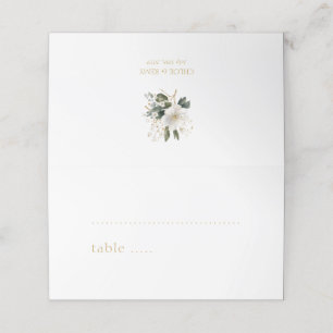 Carte De Placement BLANCHE Aquarelle Imitation Gold Foliing Mariage