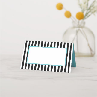 Carte De Placement Blancs blancs et noirs avec Aqua
