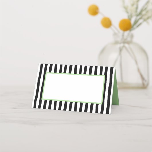 Carte De Placement Blancs blancs et noirs avec vert (Devant)