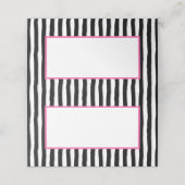 Carte De Placement Blancs noir et blanc avec rose (Extérieur déplié)