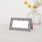 Carte De Placement Blancs noir et blanc avec rose (Devant)