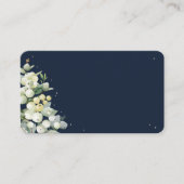 Carte De Placement Blank Dark Navy Snowberry+Eucalyptus Mariage plat (Devant)