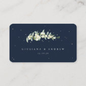 Carte De Placement Blank Dark Navy Snowberry+Eucalyptus Mariage plat (Dos)