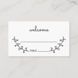 Carte De Placement Blank Rustic Laurels Mariage