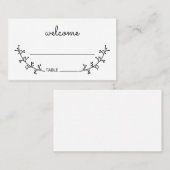 Carte De Placement Blank Rustic Laurels Mariage (Devant / Derrière)