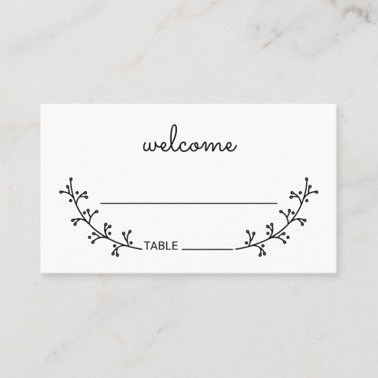 Carte De Placement Blank Rustic Laurels Mariage (Devant)
