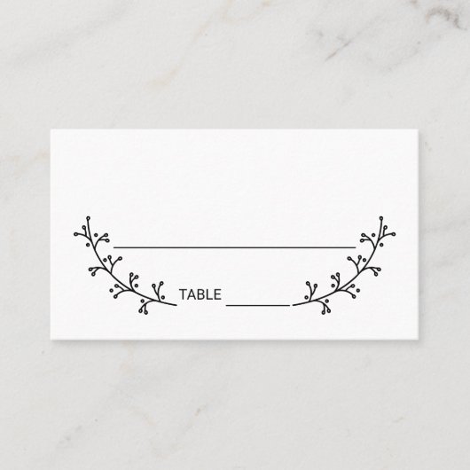 Carte De Placement Blank Rustic Laurels Mariage (Devant)