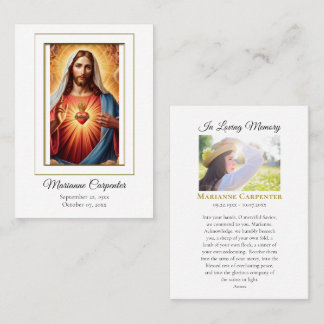 Carte De Placement Blessed Sacred Heart Jesus Memorial Prayer Card   
