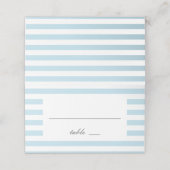 Carte De Placement Bleu à rayures nautiques. Mariage rayé moderne (Extérieur déplié)
