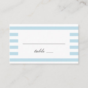 Carte De Placement Bleu à rayures nautiques. Mariage rayé moderne